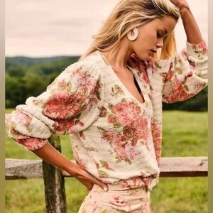 Free People Bed of Roses Sweater SZ L